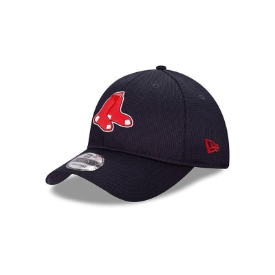 Blue Boston Red Sox Hat - New Era MLB Clubhouse Collection 9TWENTY Adjustable Caps USA6481523